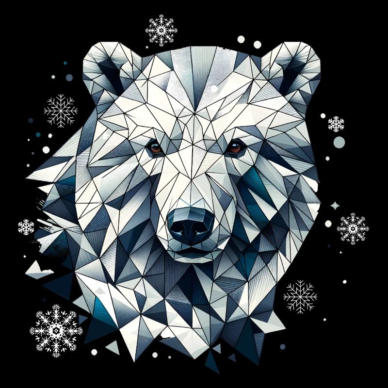 geometrischer Eisbär Kopf- Polygonen Motiv