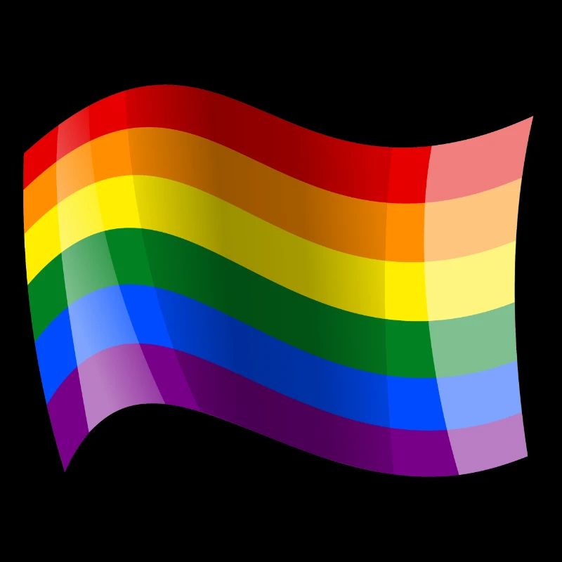 Waving rainbow flag