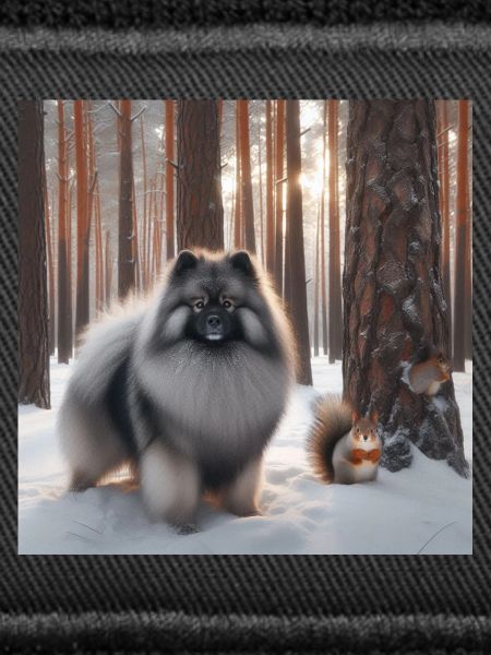 Wolfspitz im Schnee