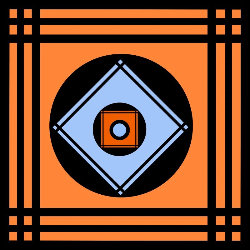 Geometric play of colours in a square