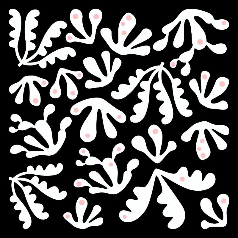 Abstrait Corail L Blanc Rose Pois