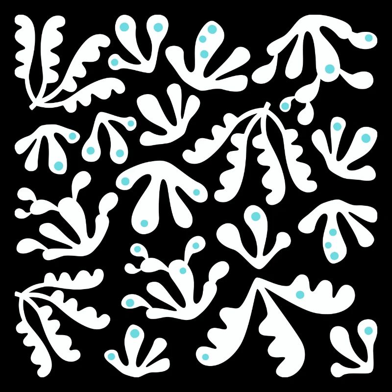 Abstract Coral L White Blue Dots