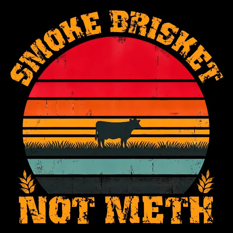 Poitrine de fumée pas de méthamphétamine, drôle de conception de vache rétro