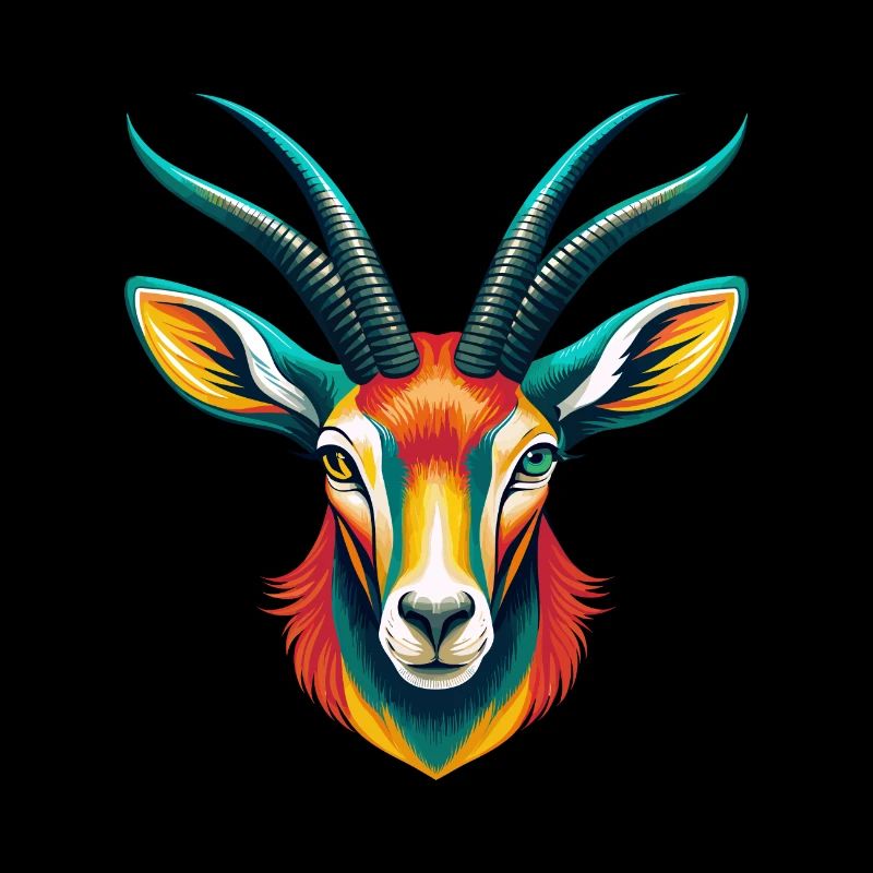 Oryx mignon Kawaii dessin animé Clipart visage d’animal