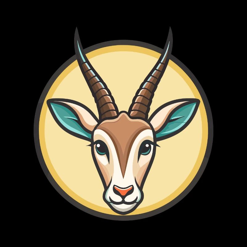 Oryx Kawaii Cartoon Figur Tier Haustier Gesicht