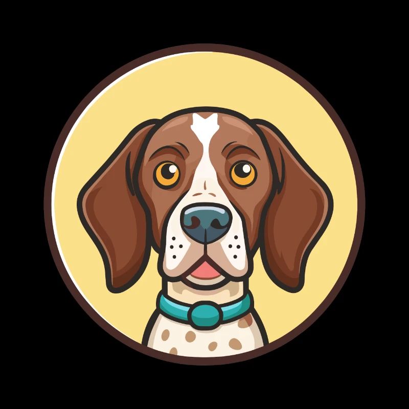 French Gascony Pointer Dog Breed Cartoon Kawaii
