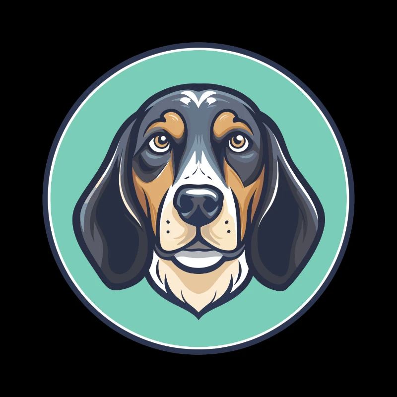 Bluetick Coonhound Dog Breed Cartoon Kawaii