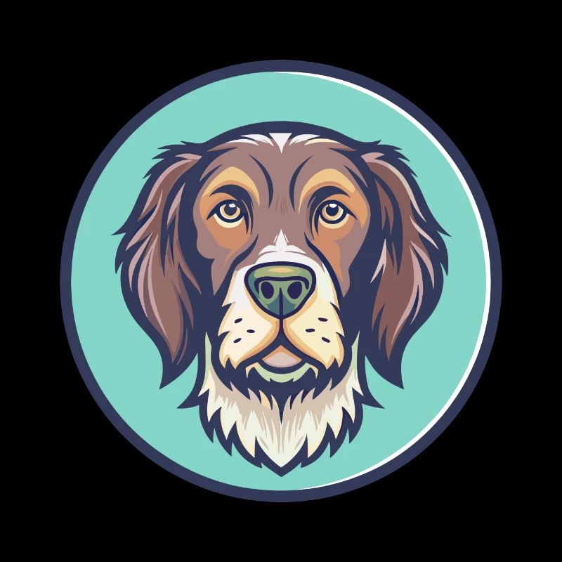 Slovak Rough Haired Pointer Dog Breed Cartoon Pet