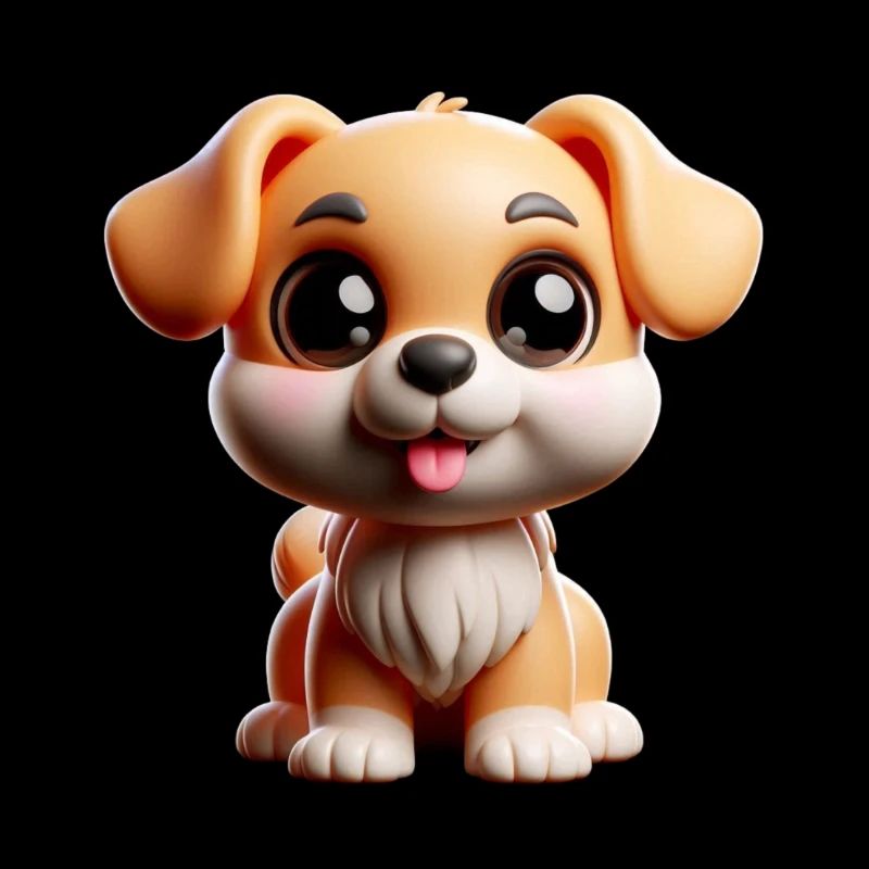 Chiot mignon de style dessin animé