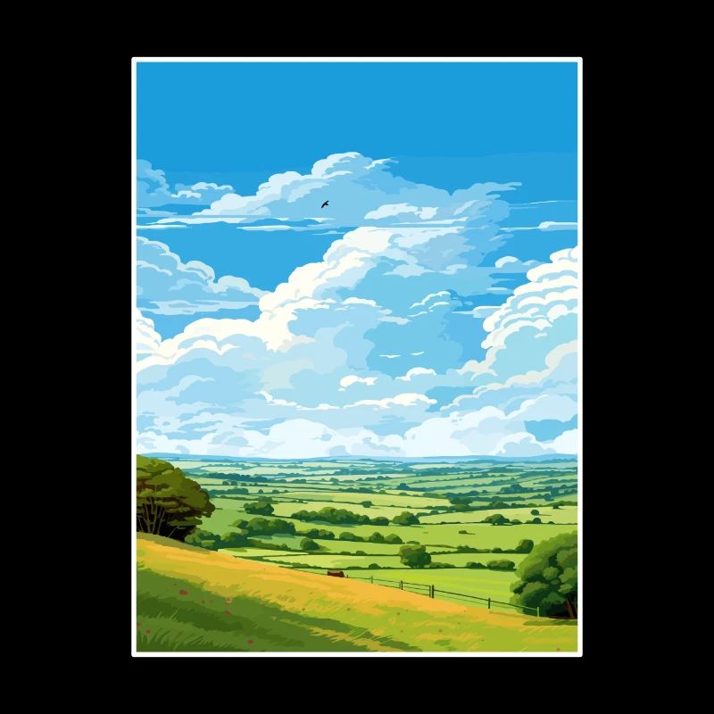 Mendip Hills Aonb Reise Poster Souvenir Farbe WPA