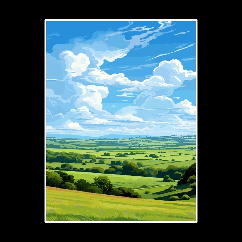 Cranborne Chase Aonb Affiche de voyage Souvenir WPA