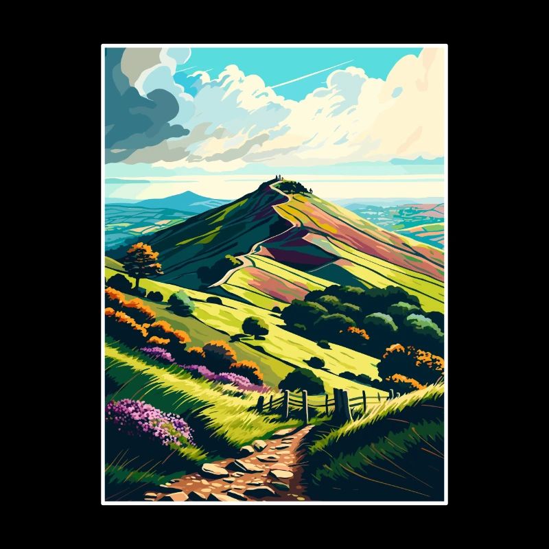 Malvern Hills Aonb Reise Poster Postkarte Malerei