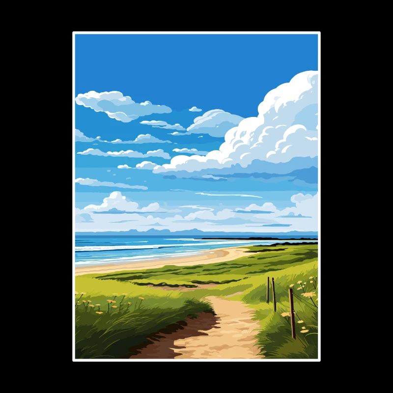 Affiche de voyage Aonb de la côte de Northumberland