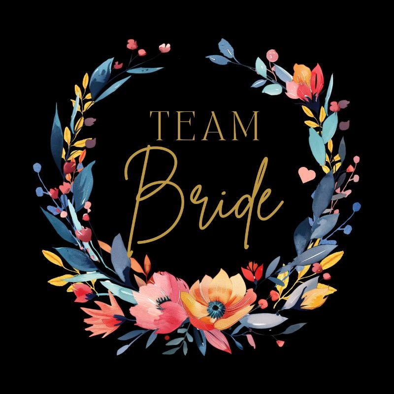 Team Braut, Blumen-Kreis, personalisierbar