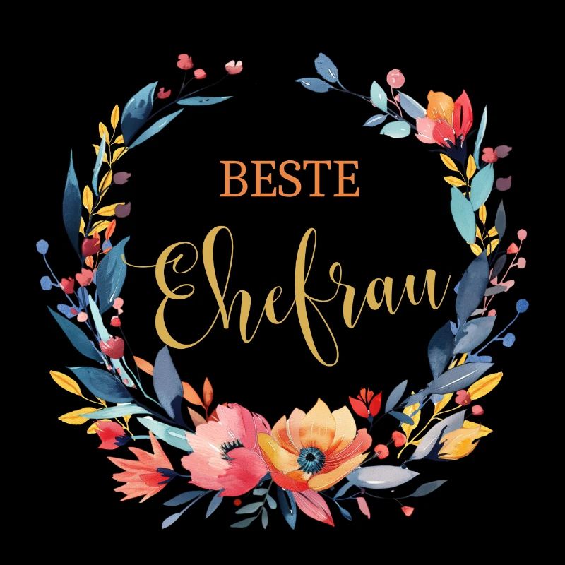 Beste Ehefrau! Floral, personalisierbar