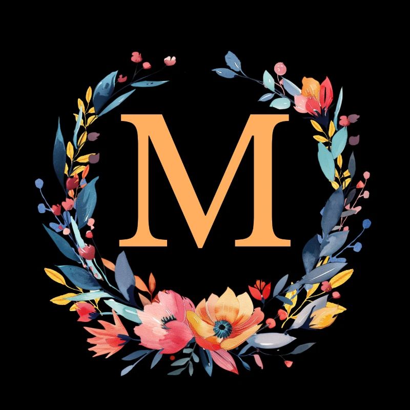 M Monogram, Couronne de fleurs, Personnalisable