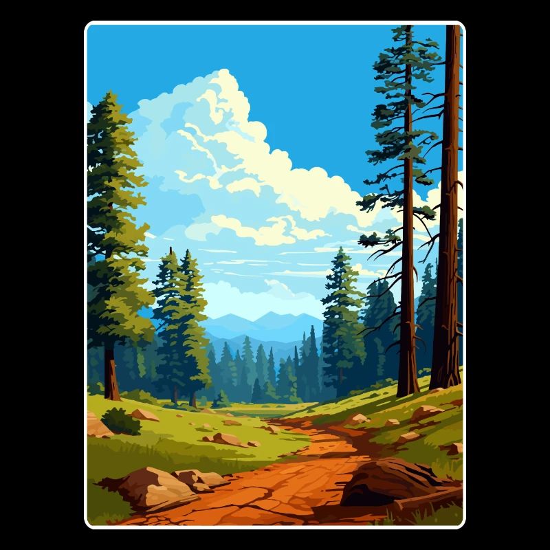 Affiche de voyage du parc national de Sequoia Kings Canyon
