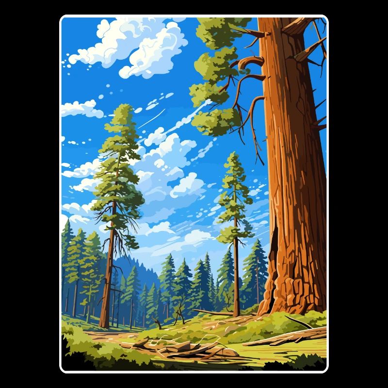 Affiche de voyage du parc national de Sequoia Kings Canyon