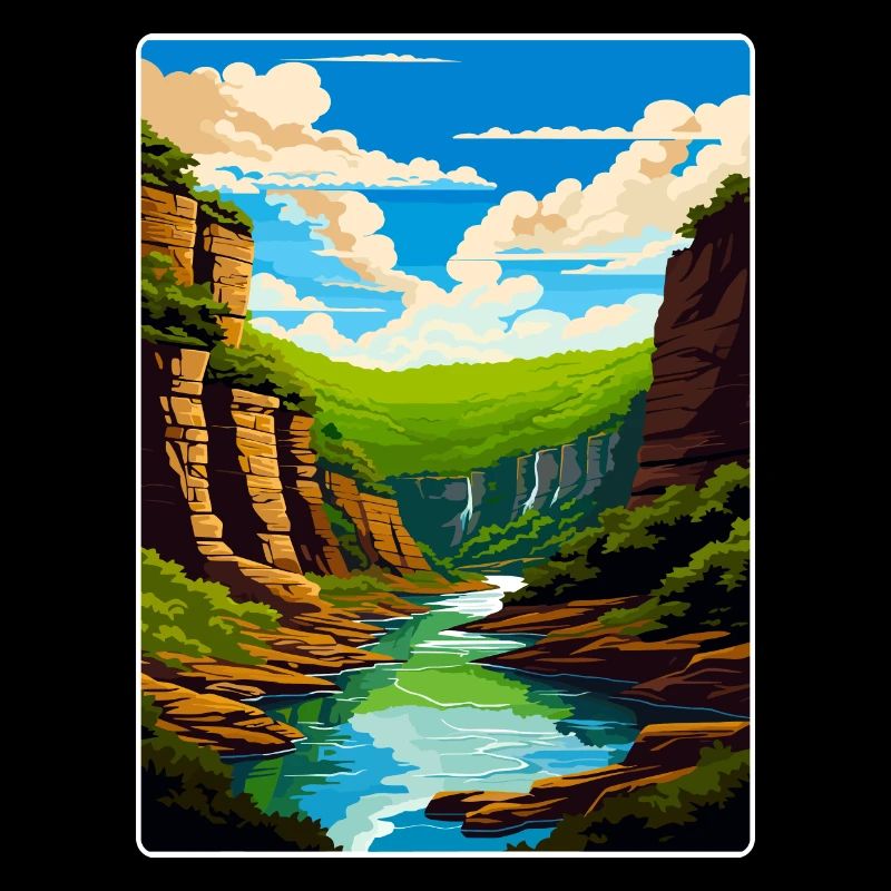 Affiche de voyage du parc national de New River Gorge WPA