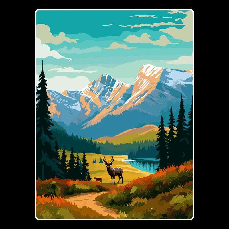 Parc national Banff Canada Affiche de voyage souvenir