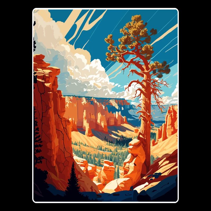 Affiche de voyage souvenir du parc national de Bryce Canyon