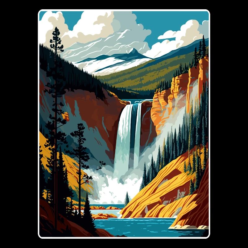 Affiche de voyage souvenir du parc national de Yellowstone