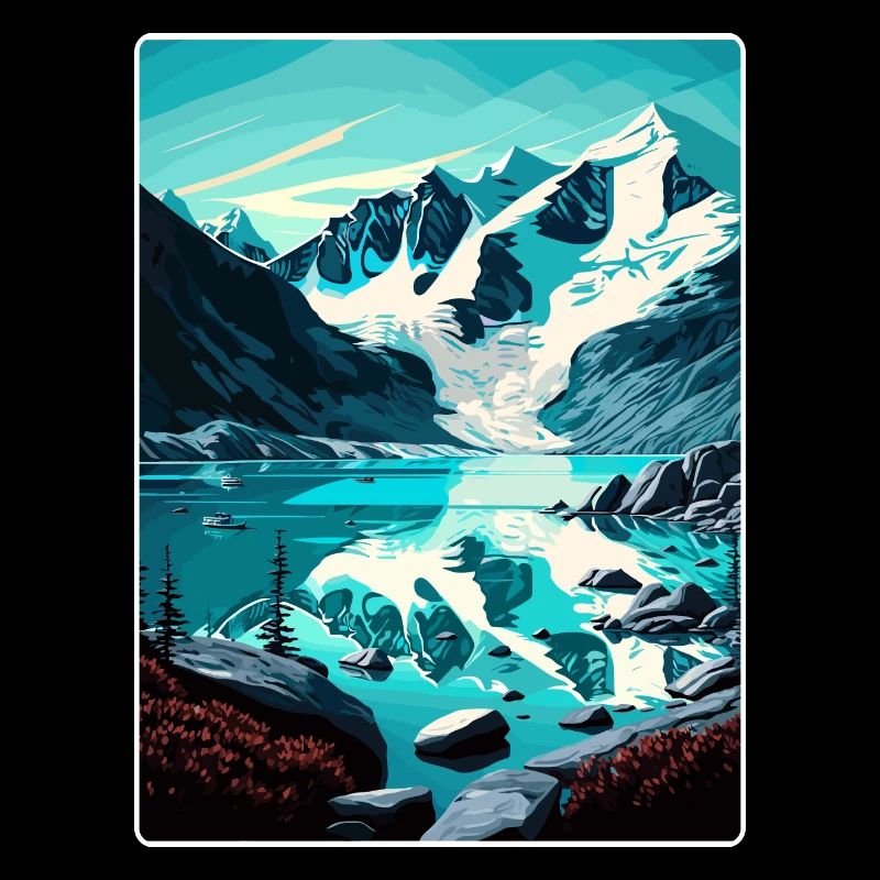 Affiche de voyage souvenir du parc national de Glacier Bay