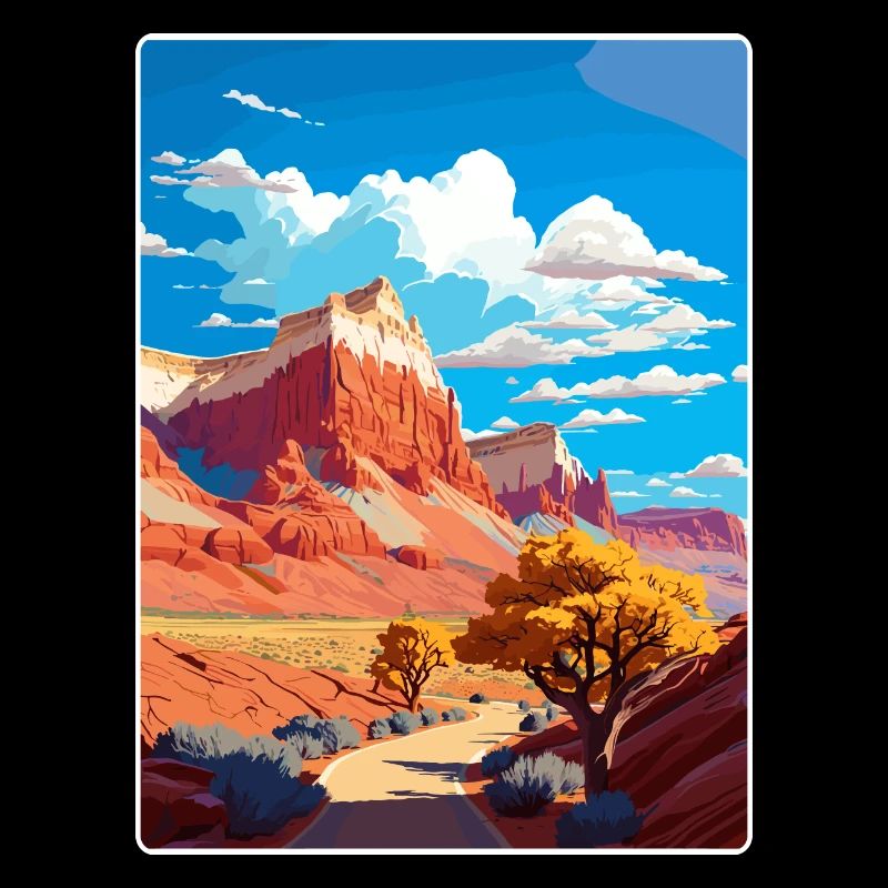 Affiche de voyage souvenir du parc national de Capitol Reef