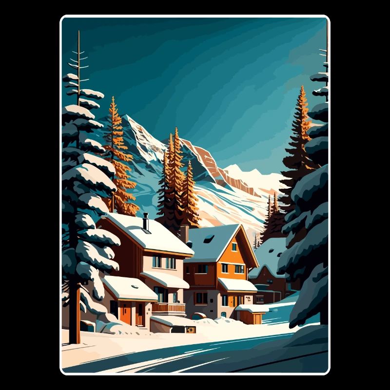Val Thorens Ski Reise Poster Souvenir Farbe WPA