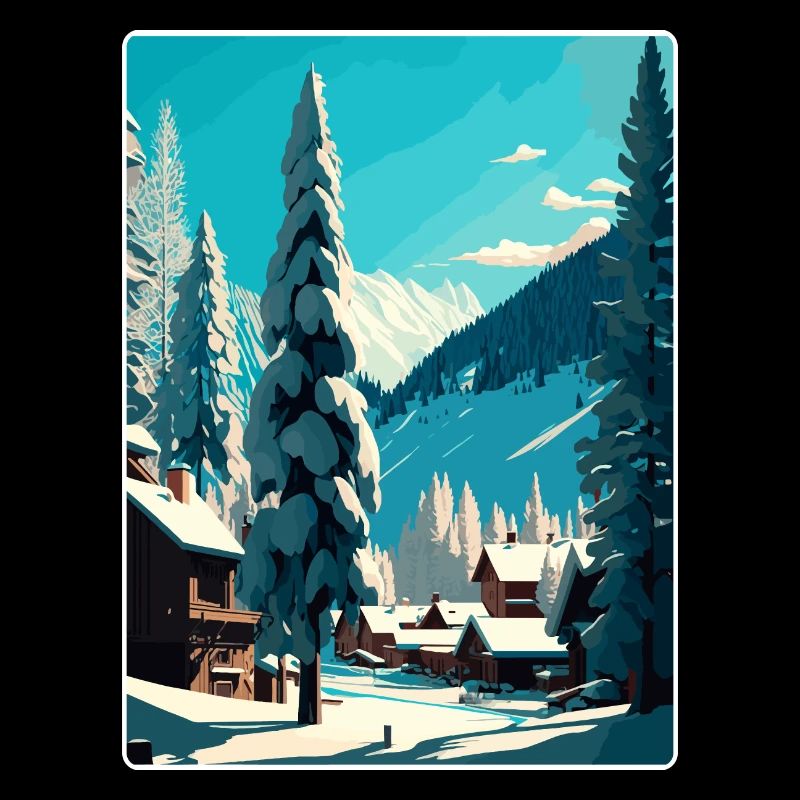 Val D Isere Ski Reise Poster Souvenir Farbe WPA