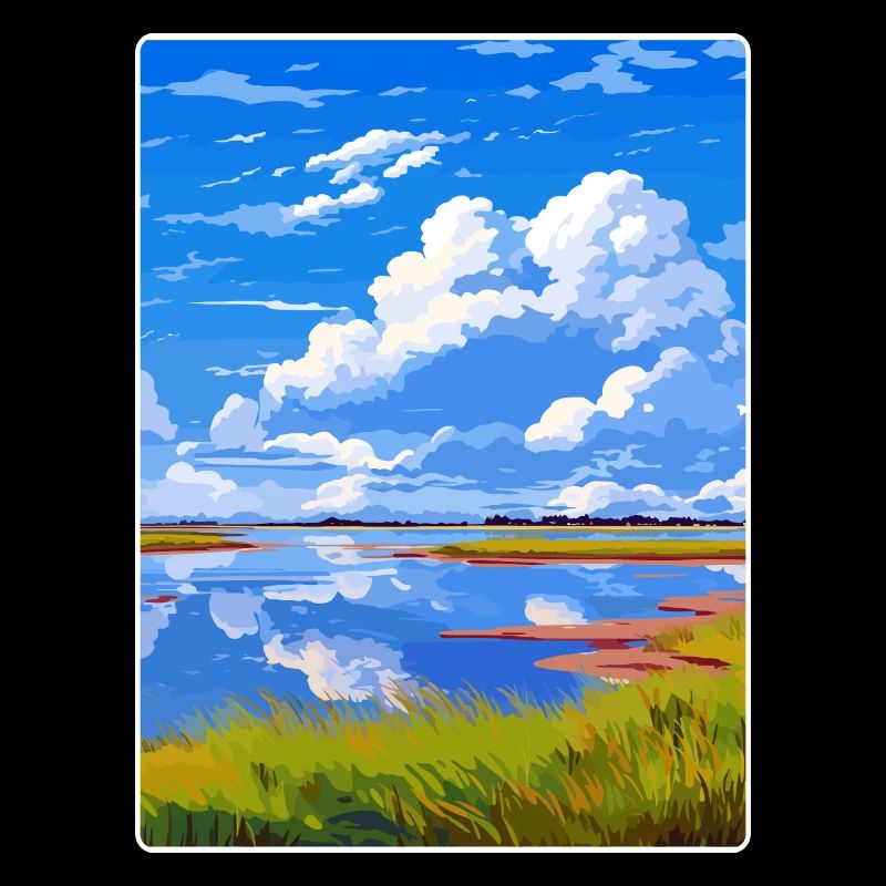 Basse-Saxe Wadden Allemagne Affiche de voyage souvenir