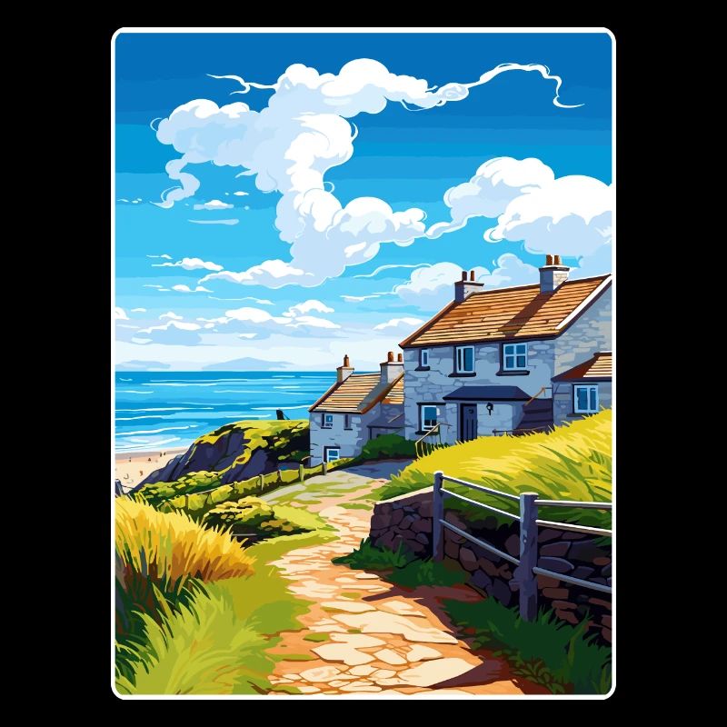 Gorran Haven Angleterre Affiche de voyage Souvenir WPA