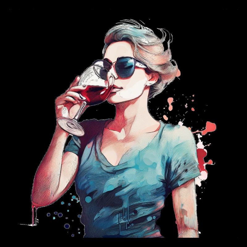Frau trinkt roten Wein