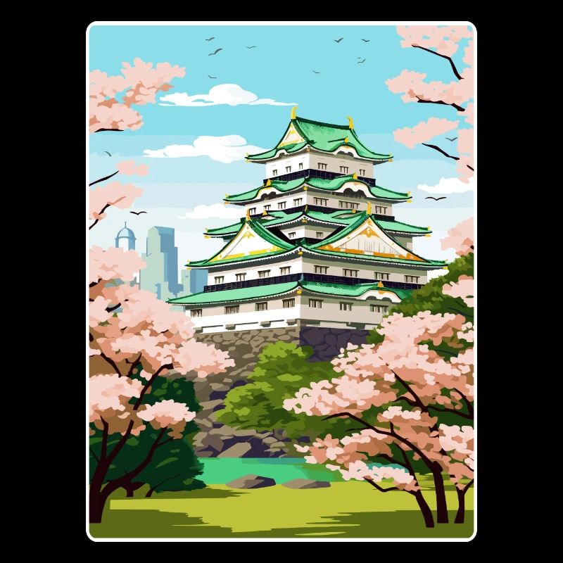 Osaka Japan Reise Poster Souvenir Postkarte Farbe