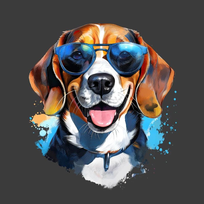 Beagle mit Sonnenbrille