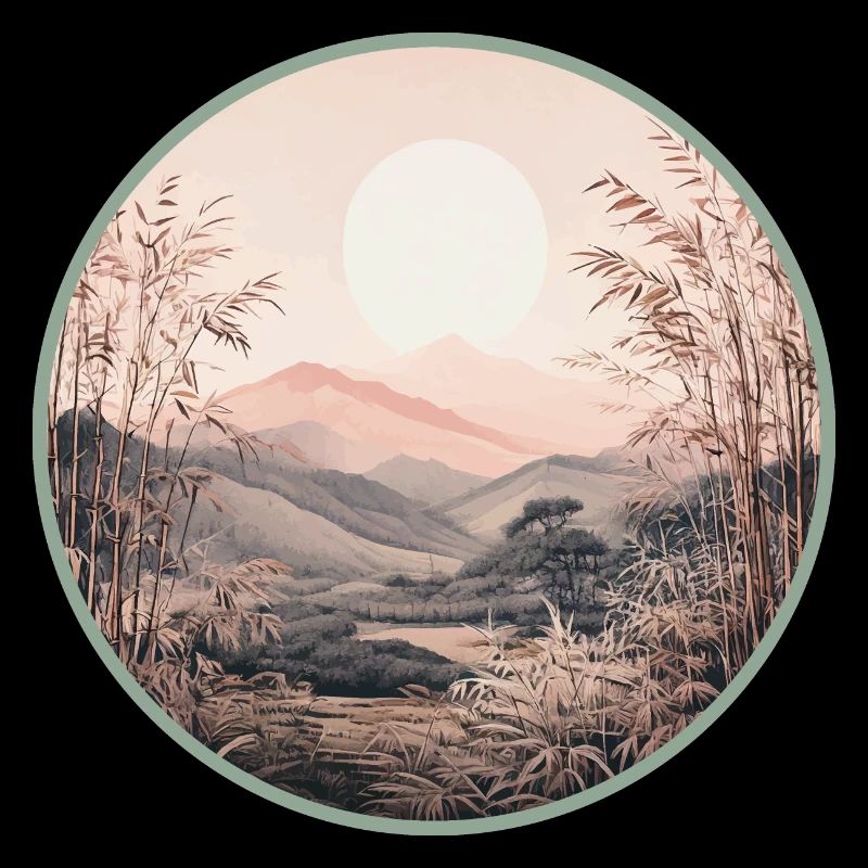 Sanfte Mondlandschaft im Zen-Stil