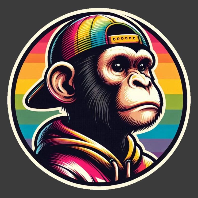 Casquette à capuche Monkey Arc-en-ciel