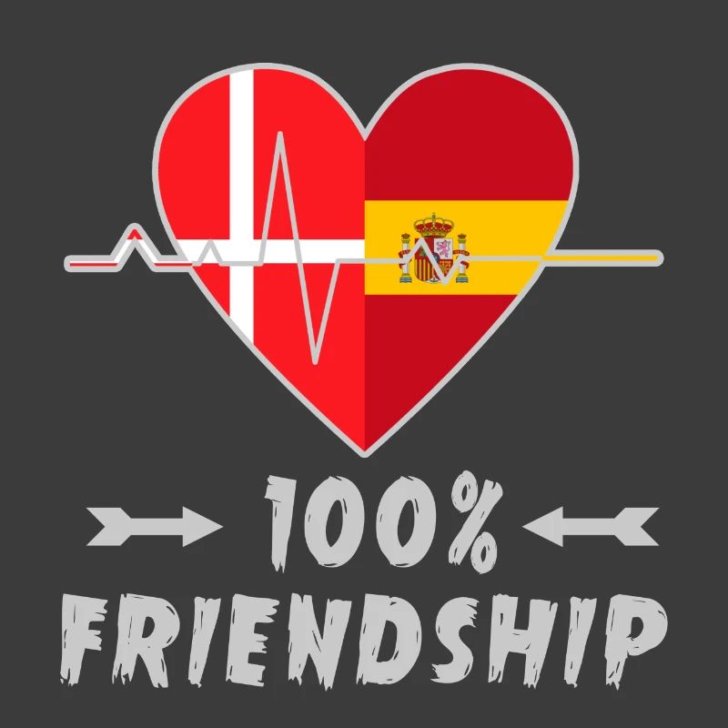 Dänemark und Spanien 100% Freundschaft