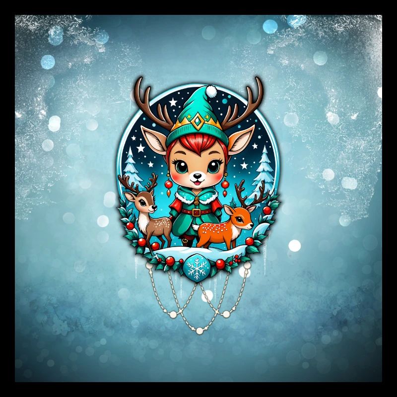 A cute reindeer elf style