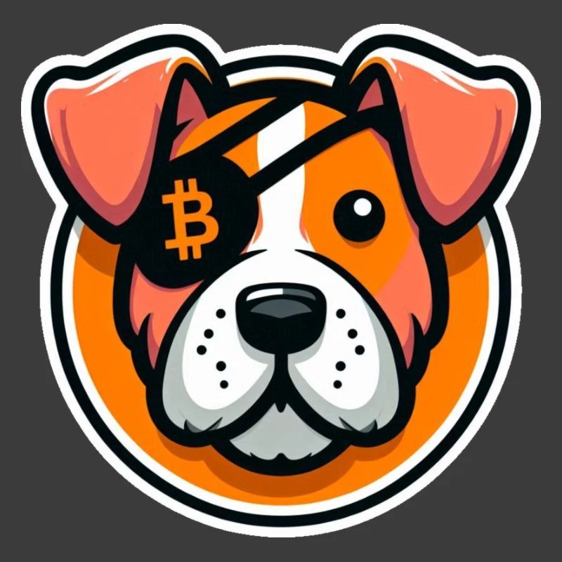Chien avec cache-œil Bitcoin