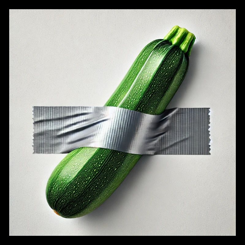 Zucchini, eingerahmt von einem Band