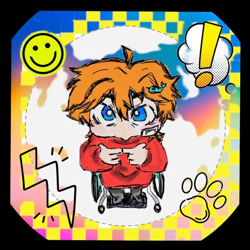 Bunter Popart Rollstuhlheld