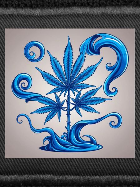 Blauer Hanfbaum mit Wasserdesign