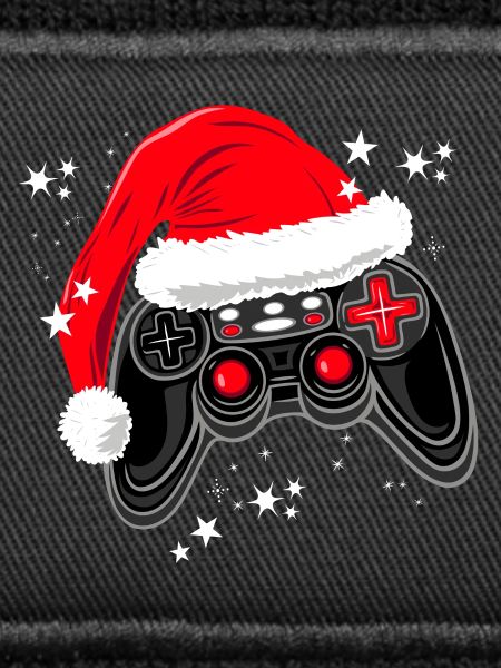 Gaming-Controller mit Weihnachtsmütze