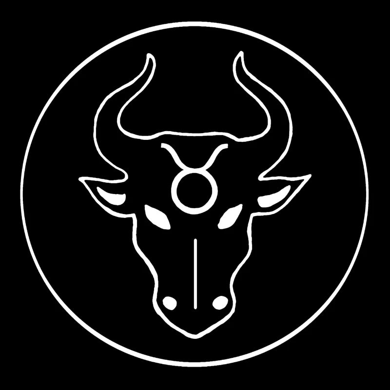 Taurus Zodiac Sign (White)