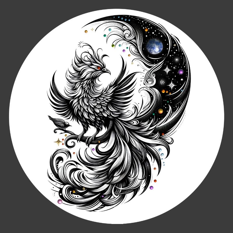 Comet Phoenix in the Moon Circle