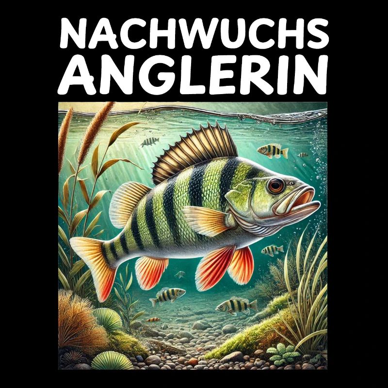 Nachwuchs Anglerin Barsch Angler Motiv