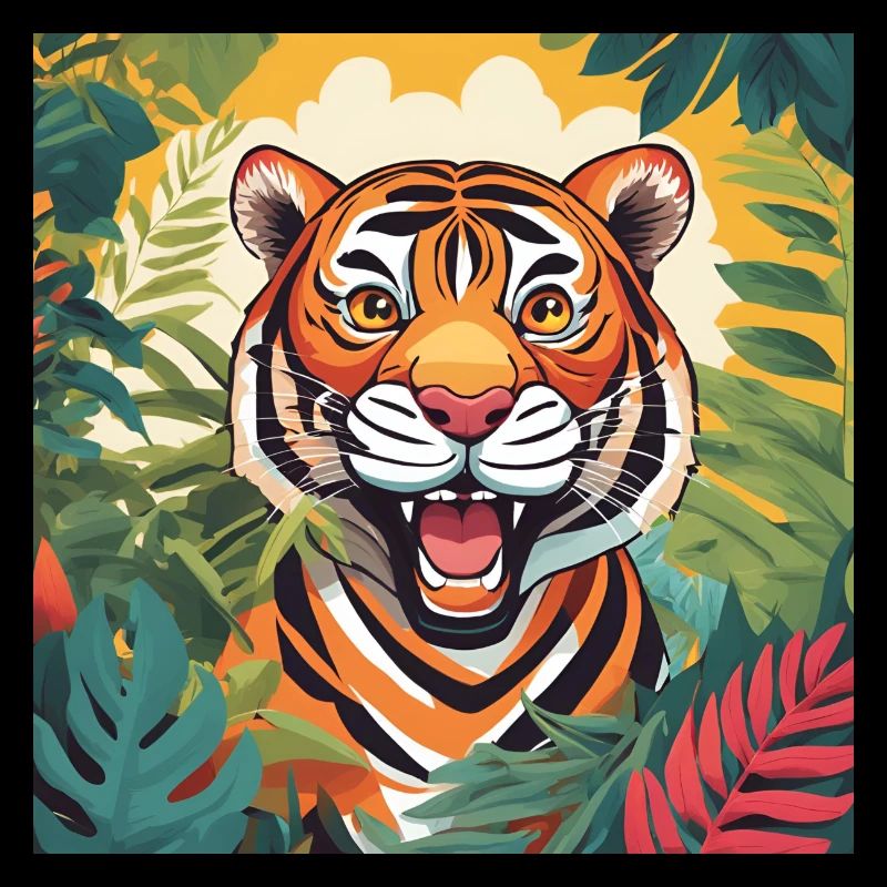 Lebendiger Dschungeltiger Illustration