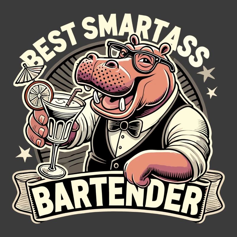 Bartender Barman Hippopotamus Hippopotamus Gift