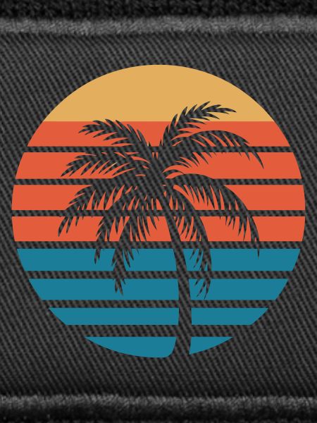 Palm Sunset Retro Circle